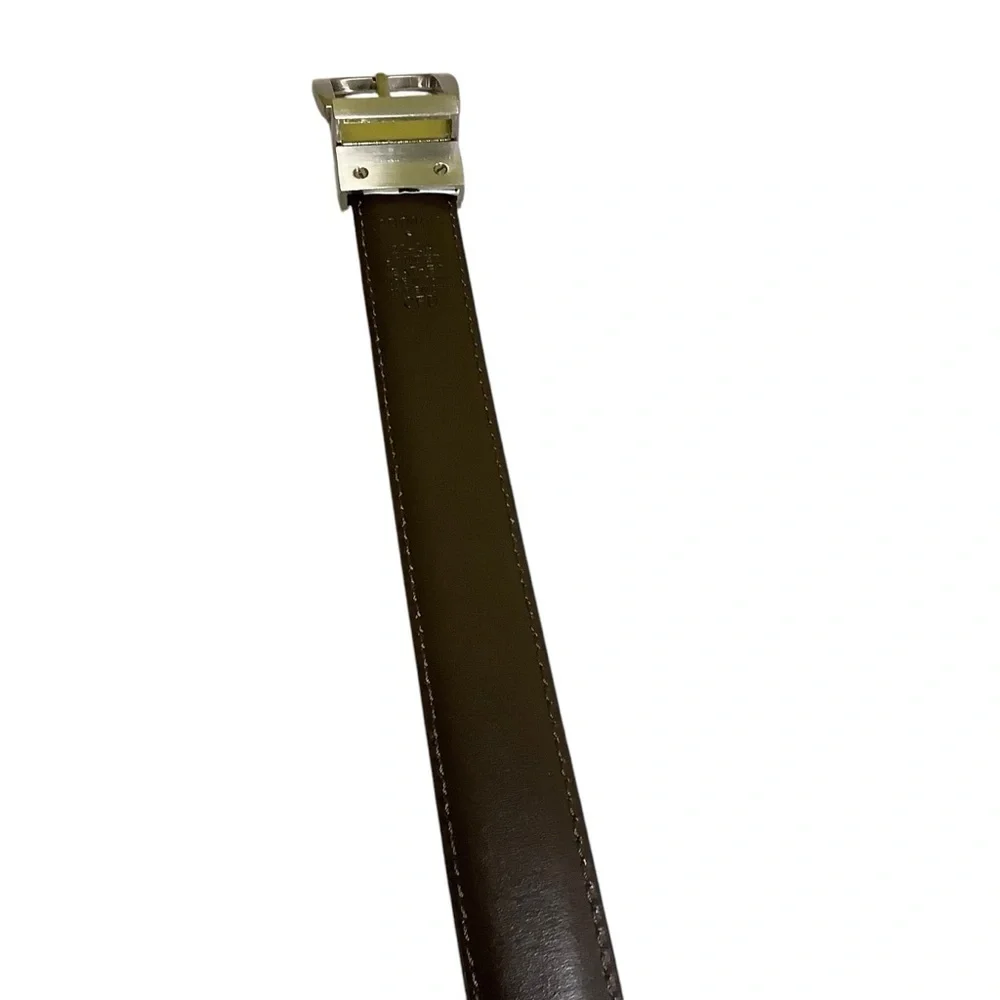Dockers Reversible Bonded Leather Belt Sz 22-24 Nickel Black Brown